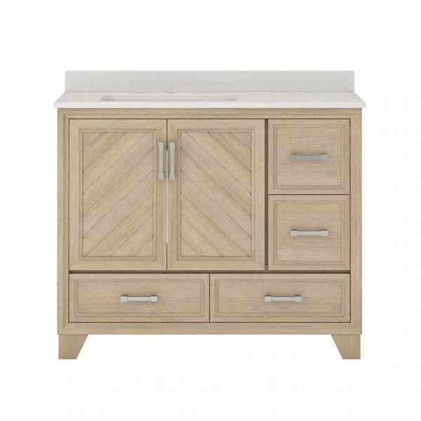 CRAFT + MAIN Ashlow 42" Free Standing Single Basin Vanity Set with Engineered Stone Vanity Top