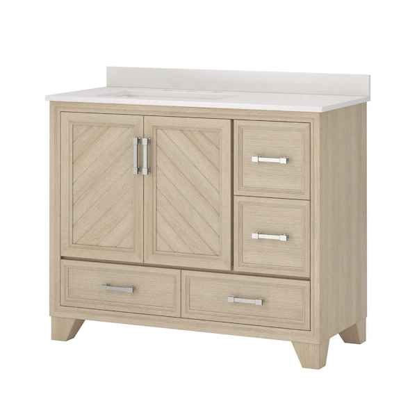 CRAFT + MAIN Ashlow 42" Free Standing Single Basin Vanity Set with Engineered Stone Vanity Top - Image 4