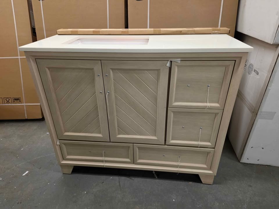CRAFT + MAIN Ashlow 42" Free Standing Single Basin Vanity Set with Engineered Stone Vanity Top - Image 6