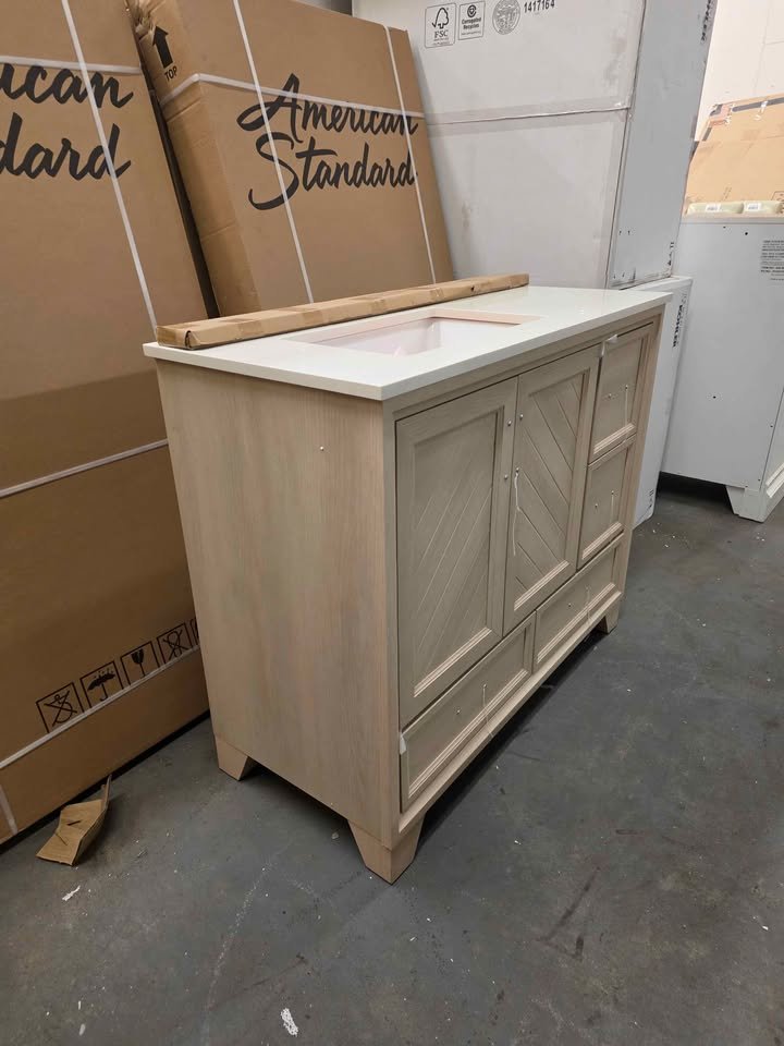 CRAFT + MAIN Ashlow 42" Free Standing Single Basin Vanity Set with Engineered Stone Vanity Top - Image 8