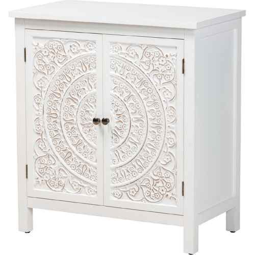 Yelena 2 Door Storage Cabinet in White Finish Wood - Image 2