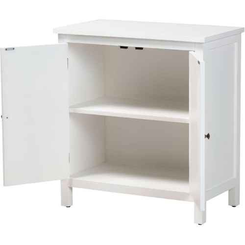 Yelena 2 Door Storage Cabinet in White Finish Wood - Image 4