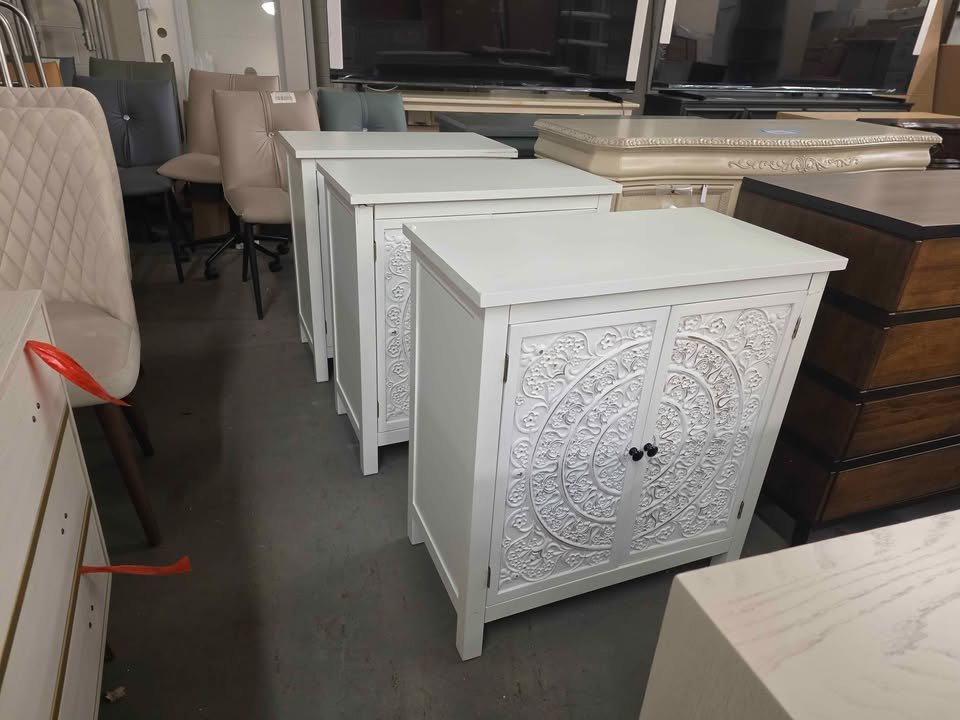Yelena 2 Door Storage Cabinet in White Finish Wood - Image 7