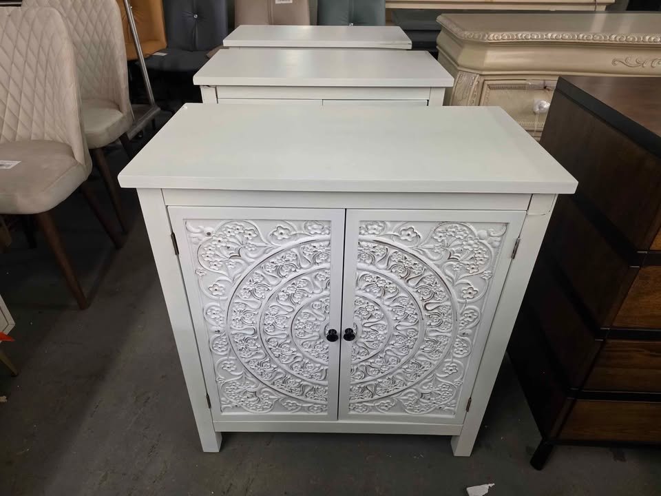 Yelena 2 Door Storage Cabinet in White Finish Wood - Image 9
