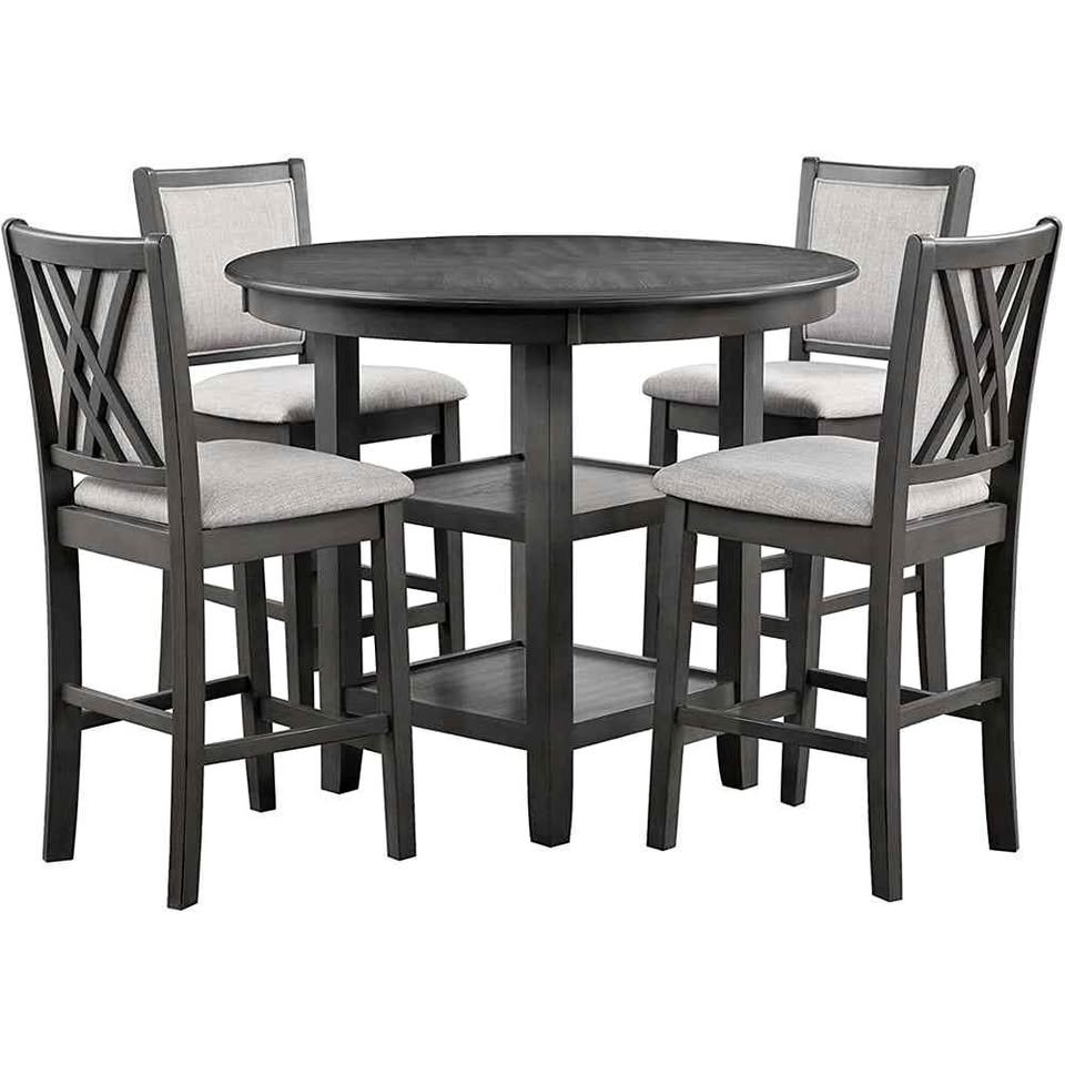 New Classic Furniture Amy Gray 5pc Counter Height Set