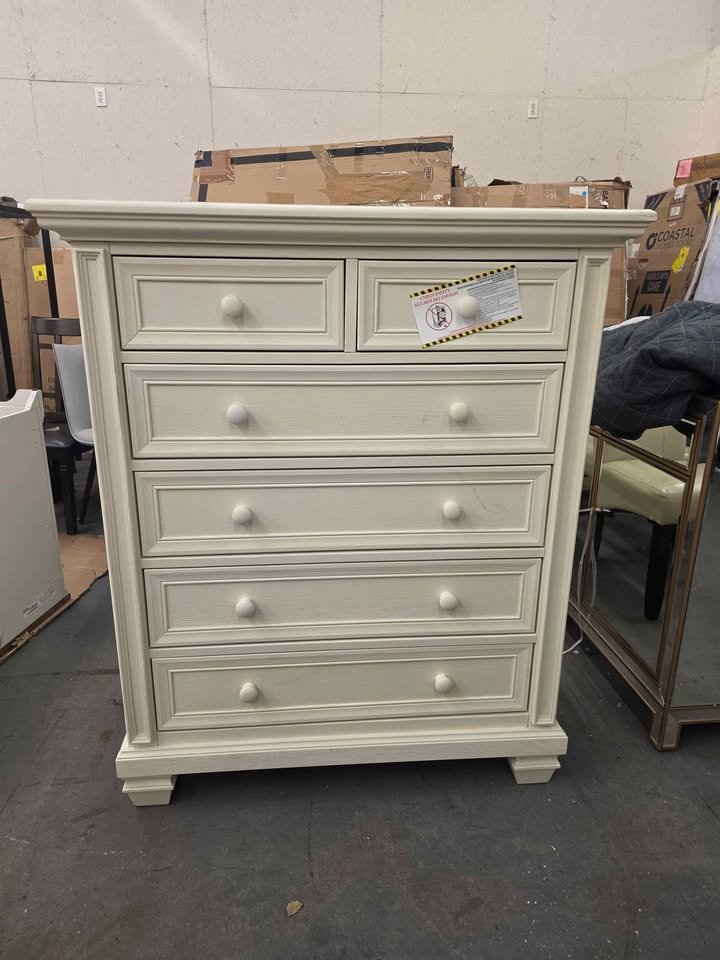 Oxford Soho Baby Richmond Oyster White 6 Drawer Chest - Image 3