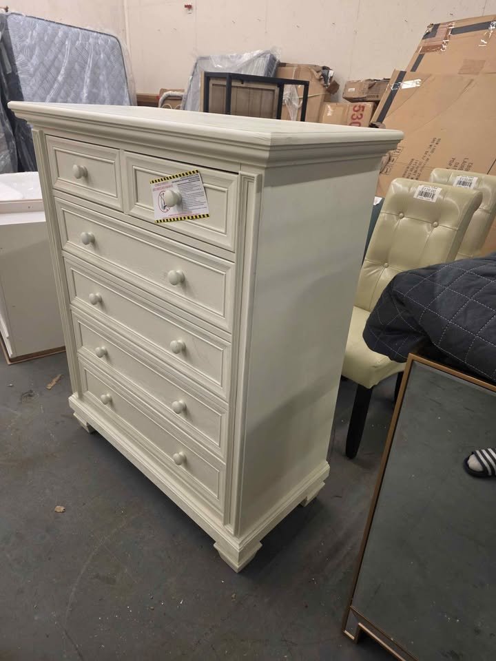 Oxford Soho Baby Richmond Oyster White 6 Drawer Chest - Image 4