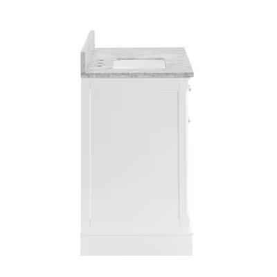 Roveland 36-in White Undermount Single Sink Bathroom Vanity with Carrara Natural Marble Top - Image 3