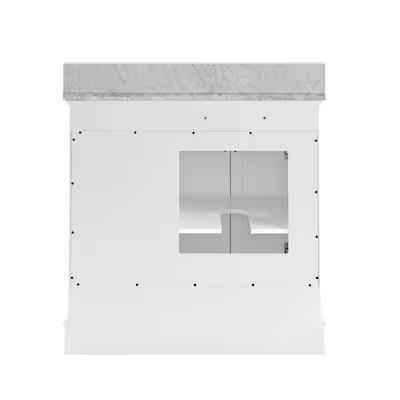Roveland 36-in White Undermount Single Sink Bathroom Vanity with Carrara Natural Marble Top - Image 5