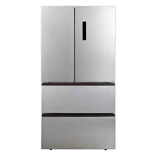 17.9 cu. ft. Countertop Depth Side-by-Side 4-French Door Refrigerator in VCM Stainless Steel Look