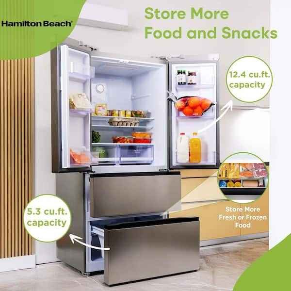17.9 cu. ft. Countertop Depth Side-by-Side 4-French Door Refrigerator in VCM Stainless Steel Look - Image 4