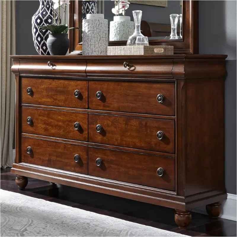 Liberty Traditions Rustic Cherry 8 Drawer Dresser - Image 5