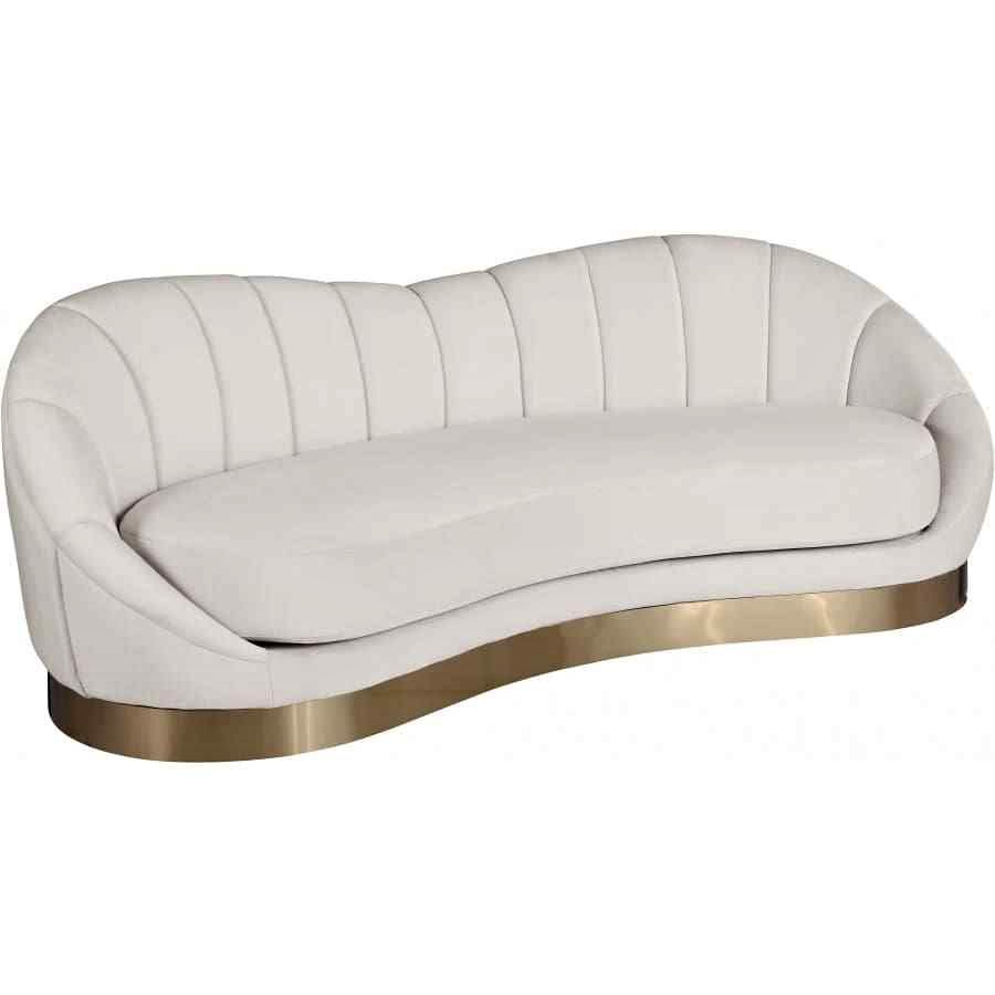 Meridian Furniture Shelly 90" Velvet Curved Sofa