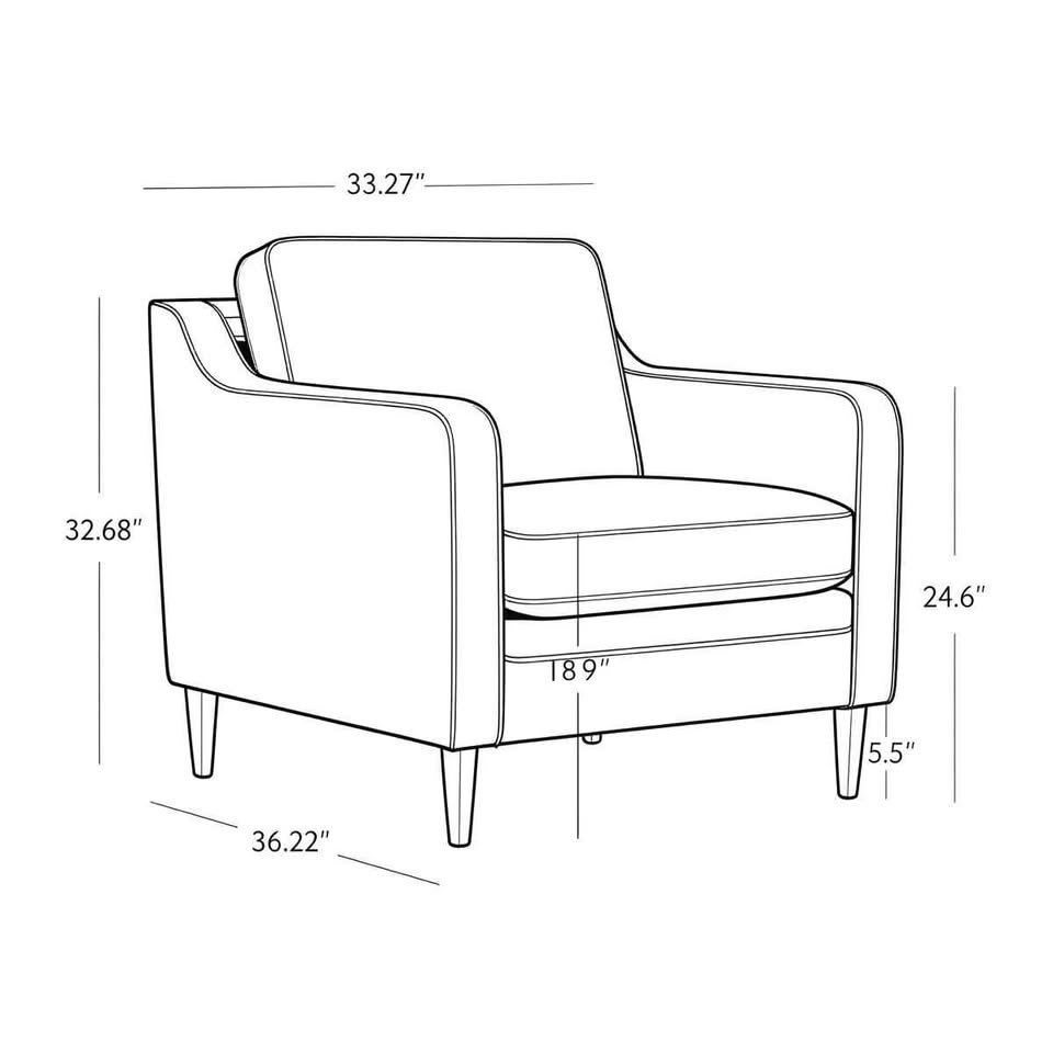 Leyla Genuine Leather Square Arm Accent Chair - Image 6