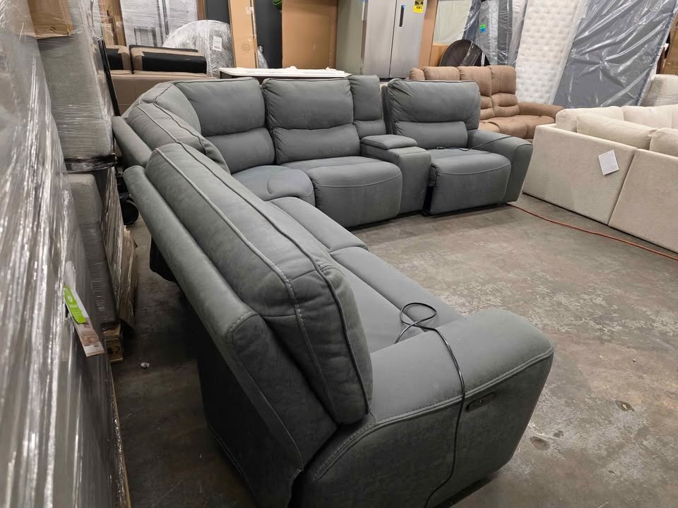 Sweeney 6-piece Fabric Power Reclining Sectional with Power Headrests - Image 9