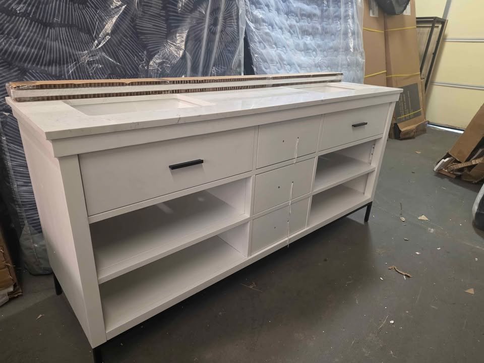 Adaire 72'' Double Bathroom Vanity White - Image 2