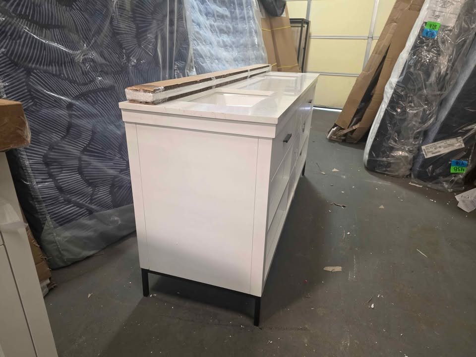 Adaire 72'' Double Bathroom Vanity White - Image 6