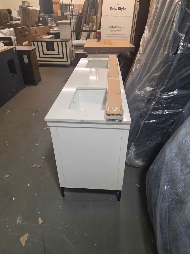 Adaire 72'' Double Bathroom Vanity White - Image 8
