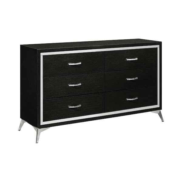 New Classic Furniture Huxley Black 6-drawer 58 in. Wood Dresser - Image 2