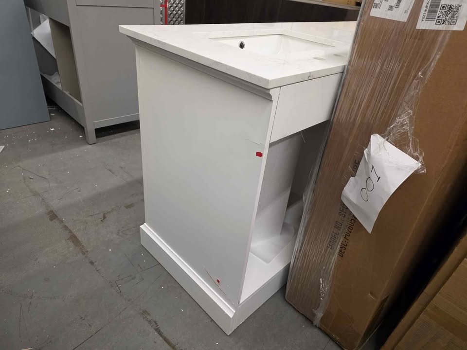 72 in. Double Sink Freestanding White Bath Vanity with White Engineered Stone Top - Image 10
