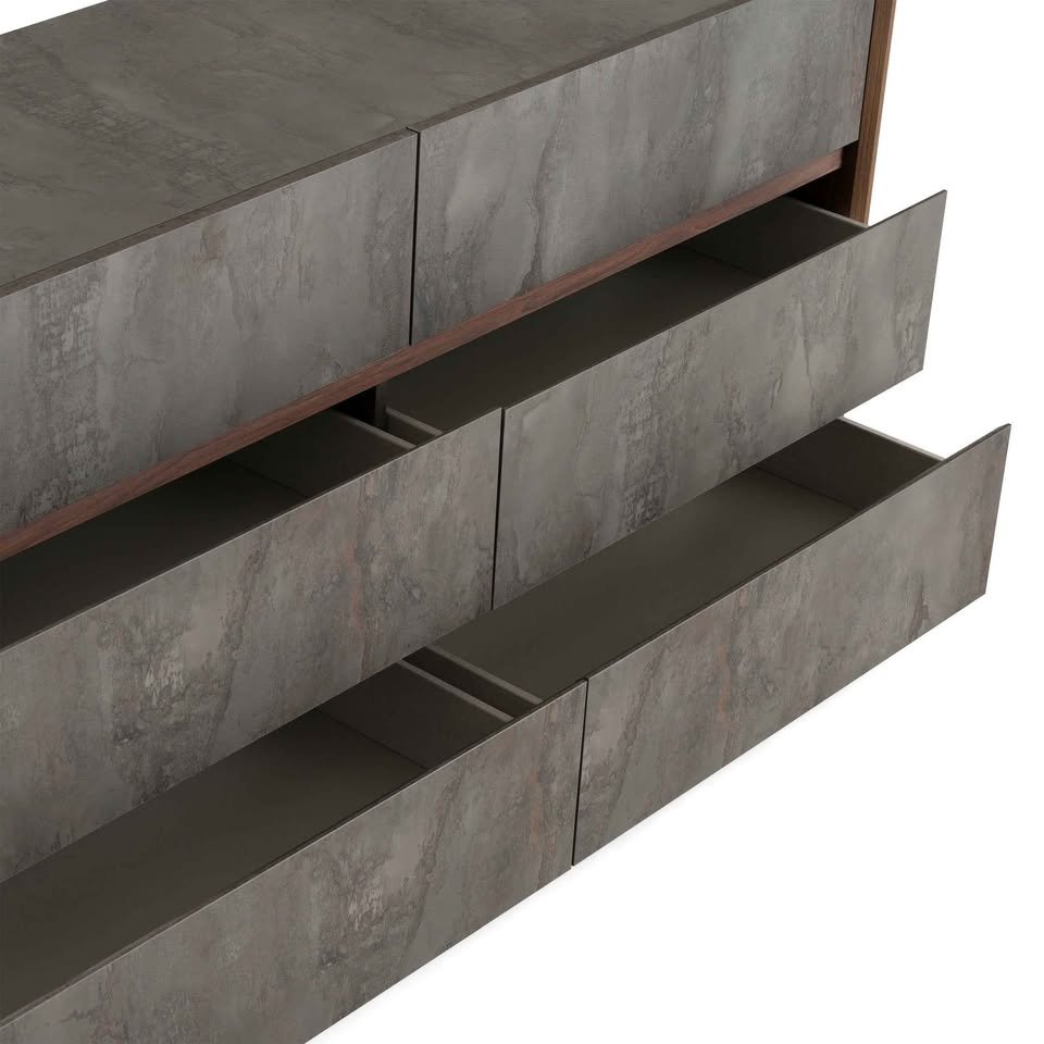 Rado Modern Walnut & Stucco Dresser - Image 5