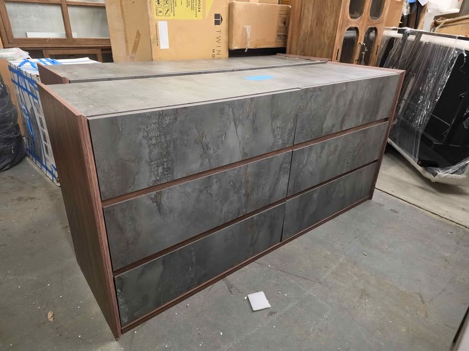 Rado Modern Walnut & Stucco Dresser - Image 7