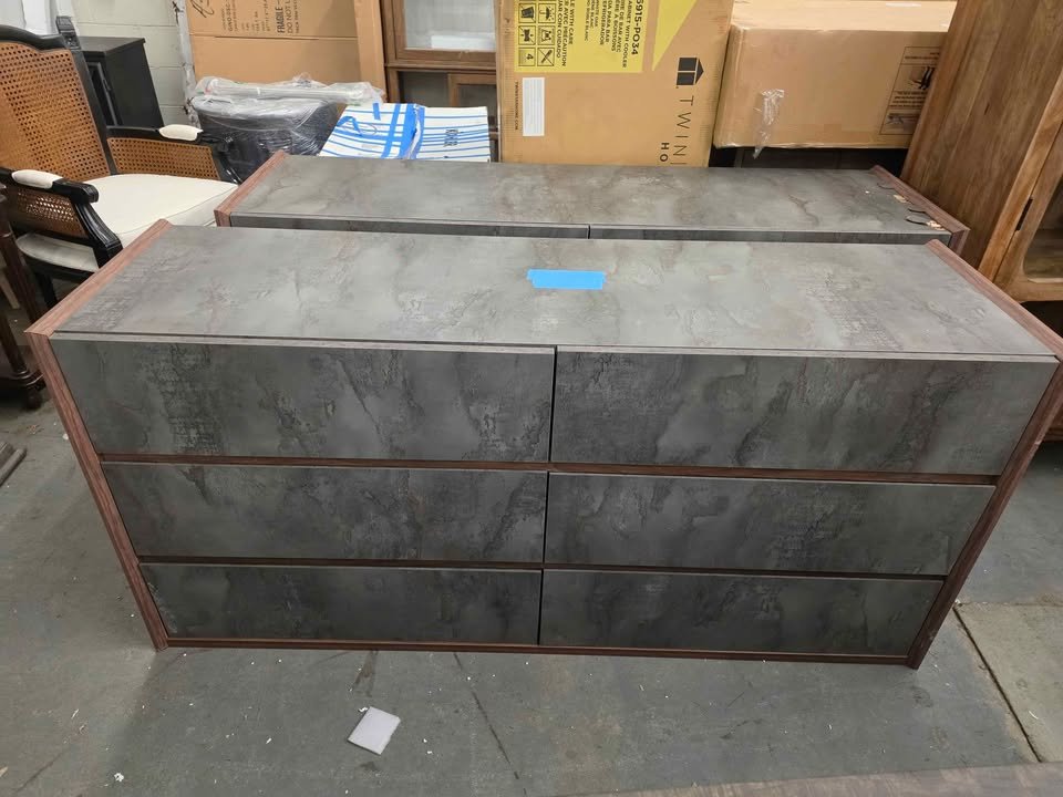 Rado Modern Walnut & Stucco Dresser - Image 8