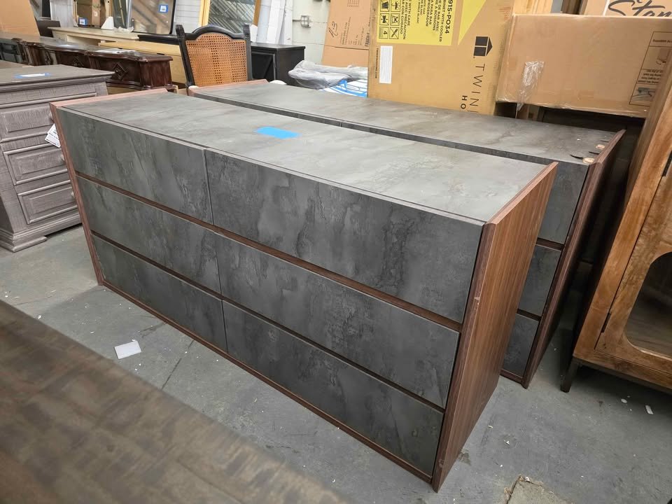 Rado Modern Walnut & Stucco Dresser - Image 9