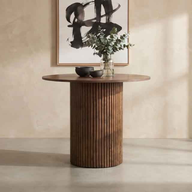 Hamlyn 43-inch Round Wood Counter Height Dining Table Walnut - Image 2