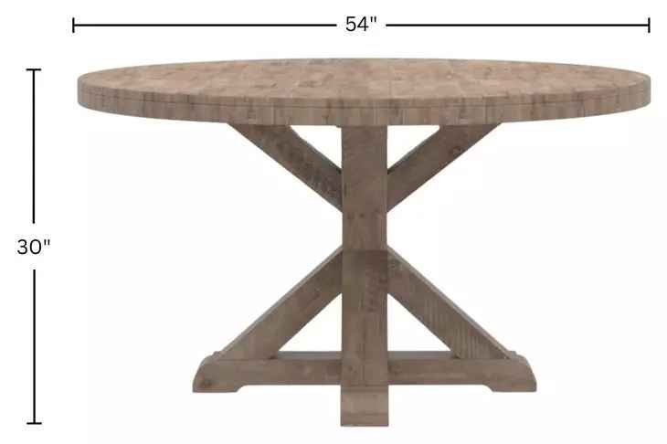 Newberry Weathered Natural 54" Round Dining Table - Image 5