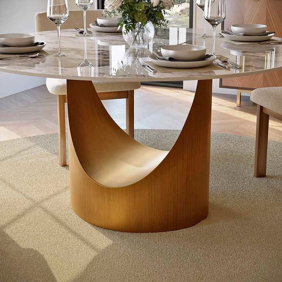 Hobart-Round Glossy Sintered Stone 47" Dining Table ( Retails $1200.00 )