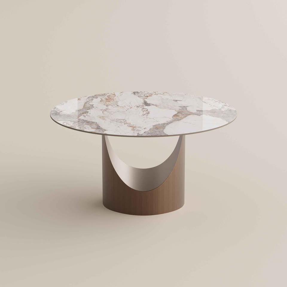 Hobart-Round Glossy Sintered Stone 47" Dining Table ( Retails $1200.00 ) - Image 2