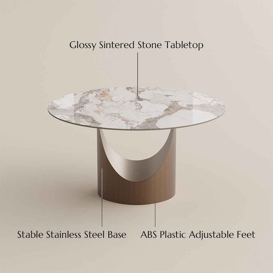 Hobart-Round Glossy Sintered Stone 47" Dining Table ( Retails $1200.00 ) - Image 3