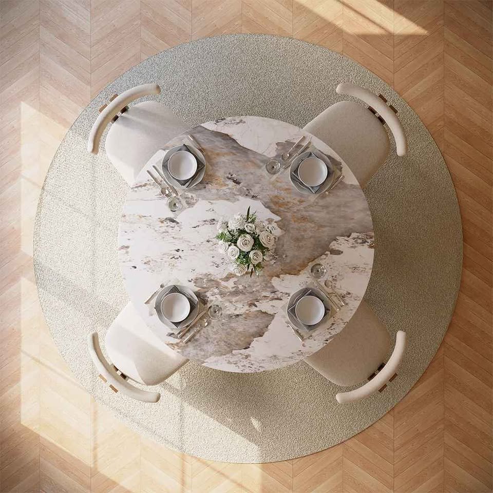 Hobart-Round Glossy Sintered Stone 47" Dining Table ( Retails $1200.00 ) - Image 4