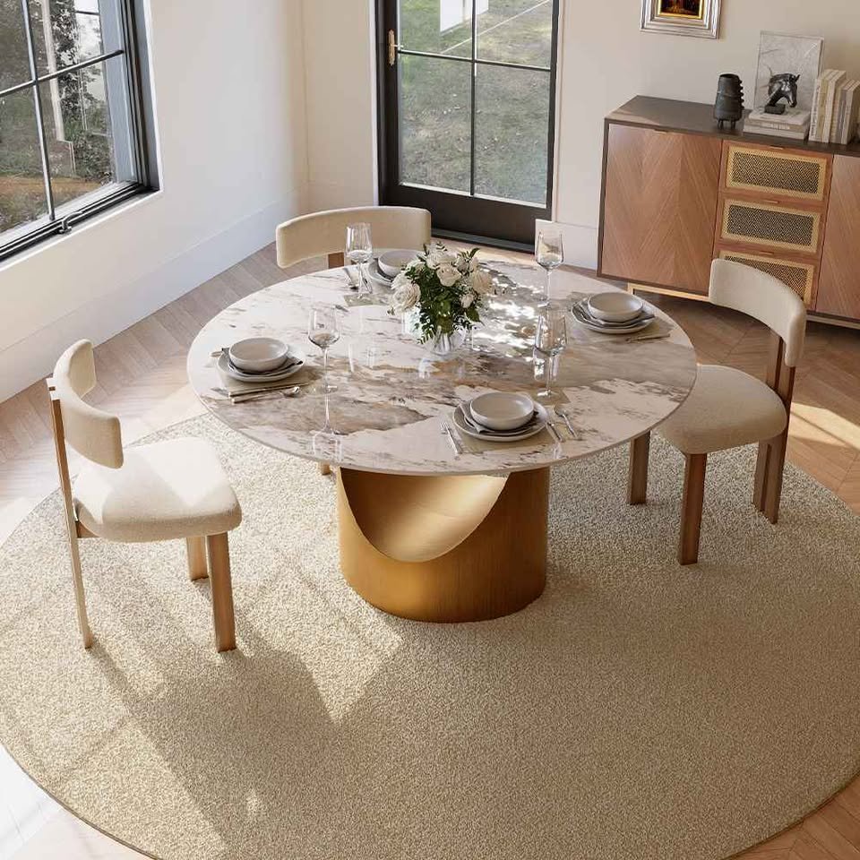 Hobart-Round Glossy Sintered Stone 47" Dining Table ( Retails $1200.00 ) - Image 6