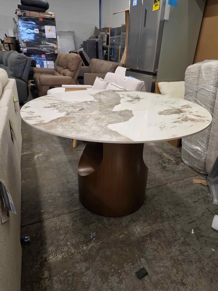 Hobart-Round Glossy Sintered Stone 47" Dining Table ( Retails $1200.00 ) - Image 7