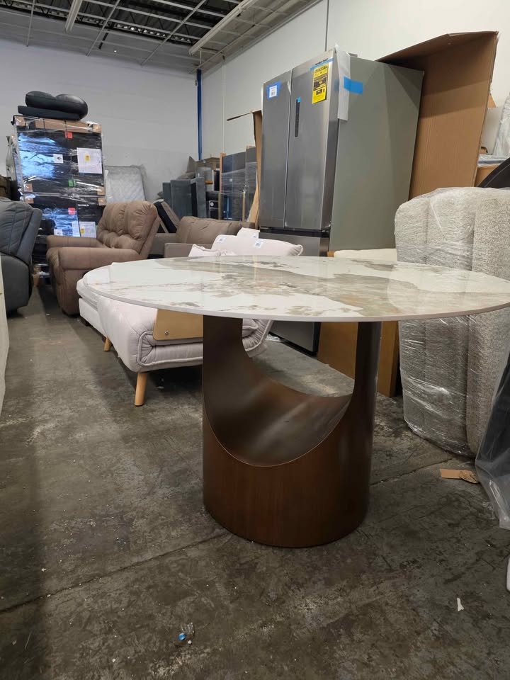 Hobart-Round Glossy Sintered Stone 47" Dining Table ( Retails $1200.00 ) - Image 9