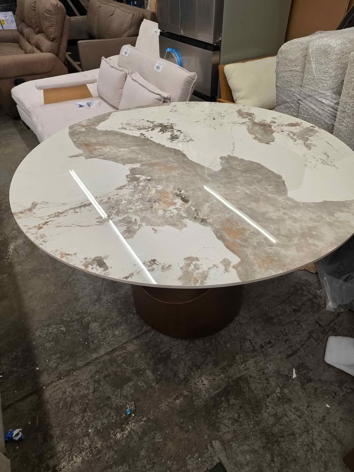 Hobart-Round Glossy Sintered Stone 47" Dining Table ( Retails $1200.00 ) - Image 10