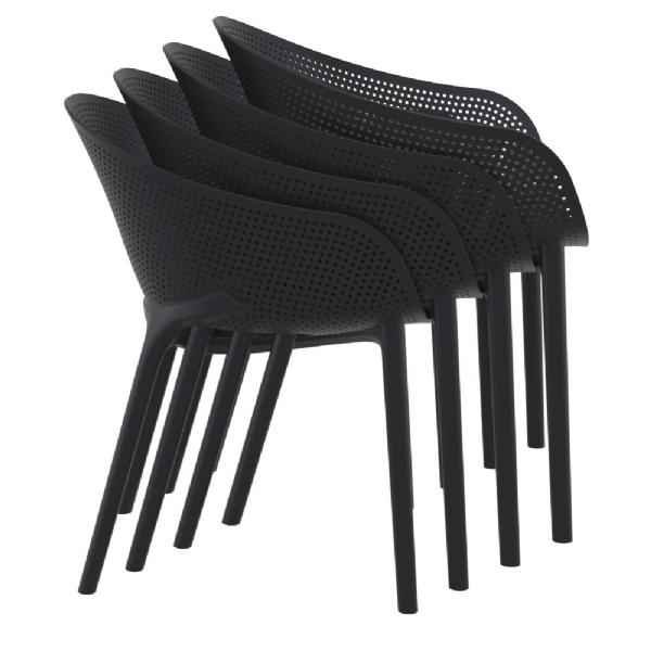 SKY PRO STACKING DINING CHAIR BLACK ( 4 pcs ) - Image 5