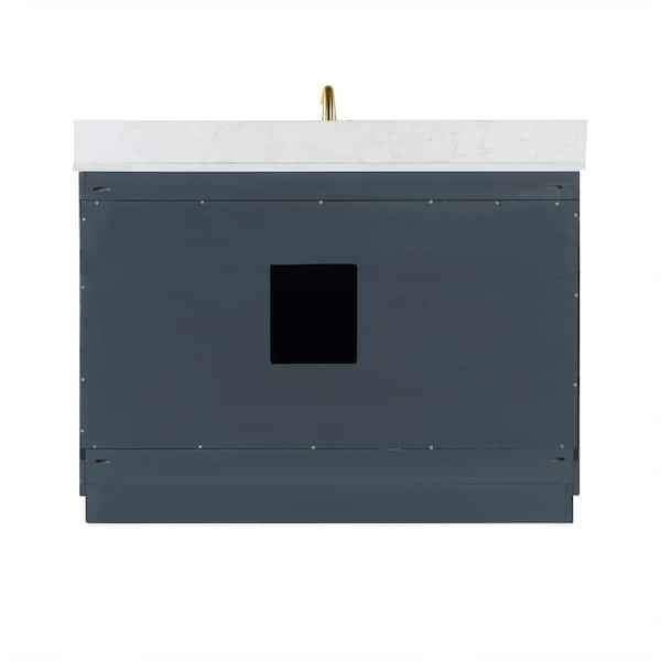 Gazsi 48 in. W Bathroom Vanity in Charcoal Blue with a Composite Stone Top - Image 4
