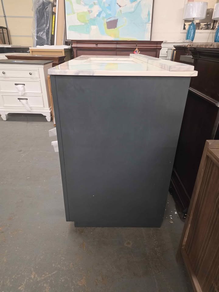 Gazsi 48 in. W Bathroom Vanity in Charcoal Blue with a Composite Stone Top - Image 8
