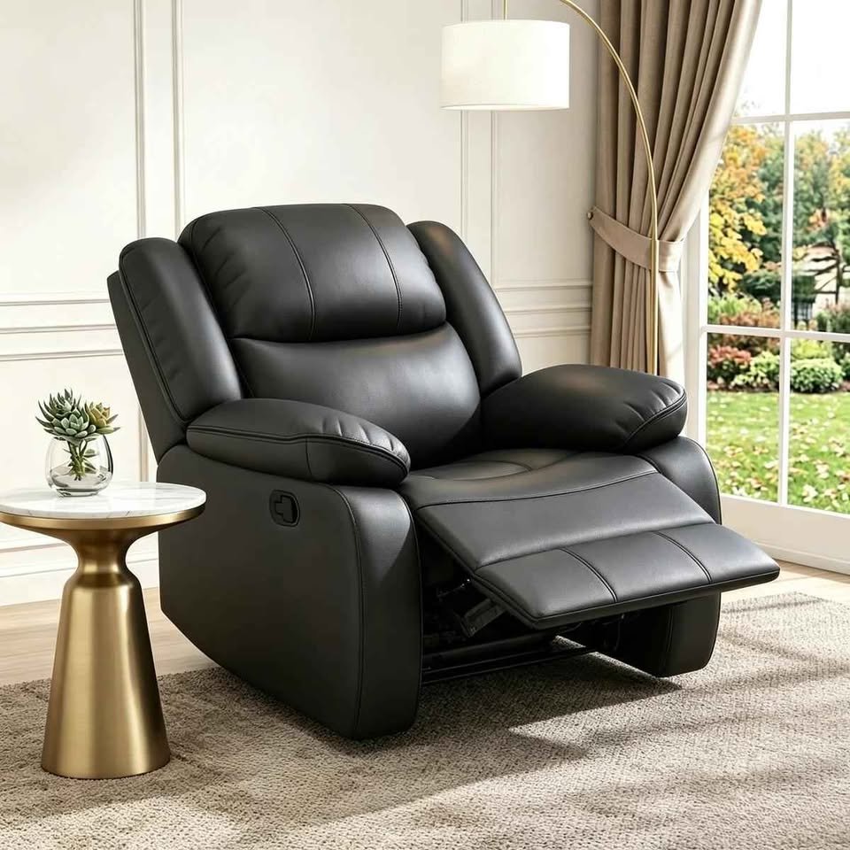 Kamarli 38.2" W Faux Leather Recliner ( Slight Tear on the back ) - Image 3