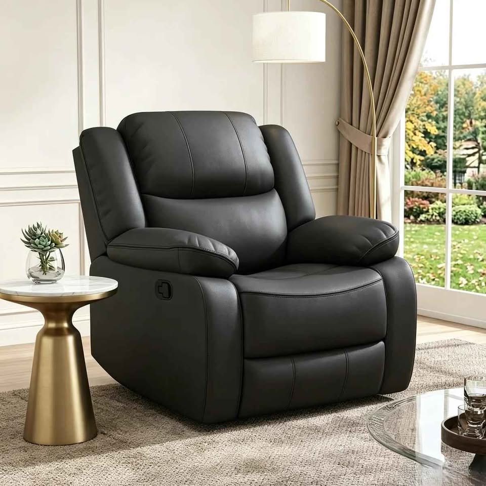 Kamarli 38.2" W Faux Leather Recliner ( Slight Tear on the back ) - Image 4