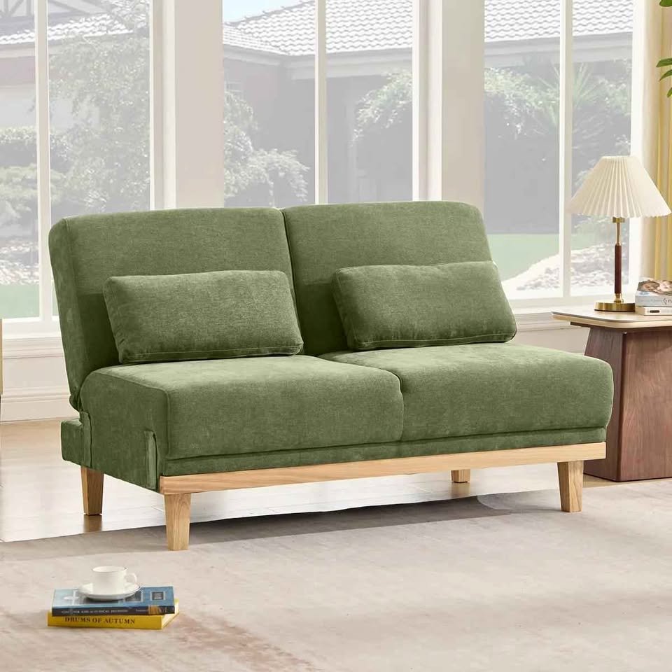 51.9"W Multi-Use Adjustable Chenille Loveseat Upholstery Futon Module