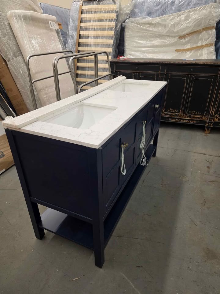 Amyra Hoefer 60" Double Bathroom Vanity Set - Image 6