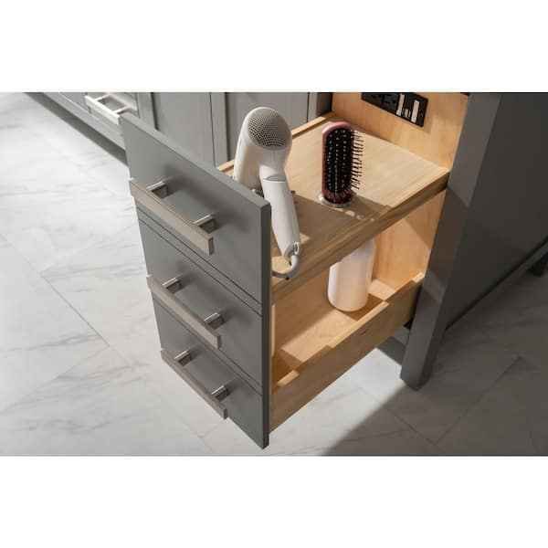 Valentino 84 in. W x 22 in. D x 33.75 in. H Bath Vanity in Gray ( No Top ) - Image 4