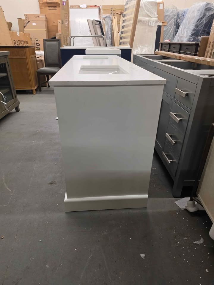 Epic 72 in. Double Sink White Bath Vanity with White Carrara Quartz Top - Image 7