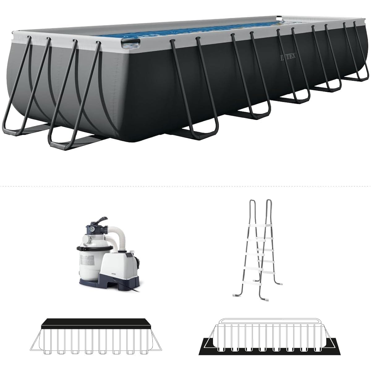 INTEX 26357MZ 20ft x 10ft x 52in Ultra XTR Deluxe Rectangular Above Ground Swimming Pool Set - Image 2