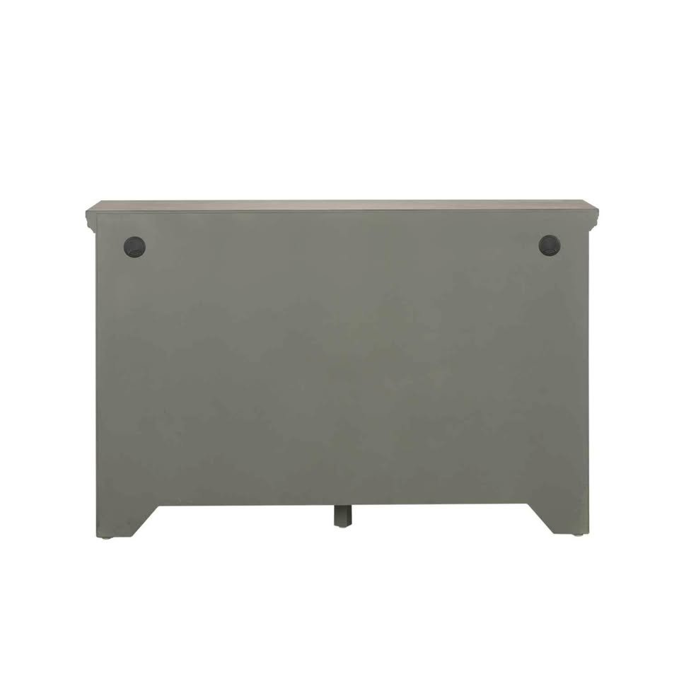 Westridge 3 Door Accent Cabinet in Wire Brushed Gray and White (Slightly damaged in Pictures ) - Image 4