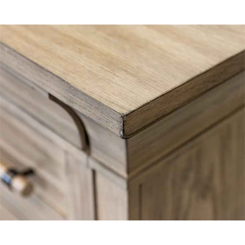 Traditional Wood Executive Desk Storage Office Credenza Fully Assembled Brown - Image 4